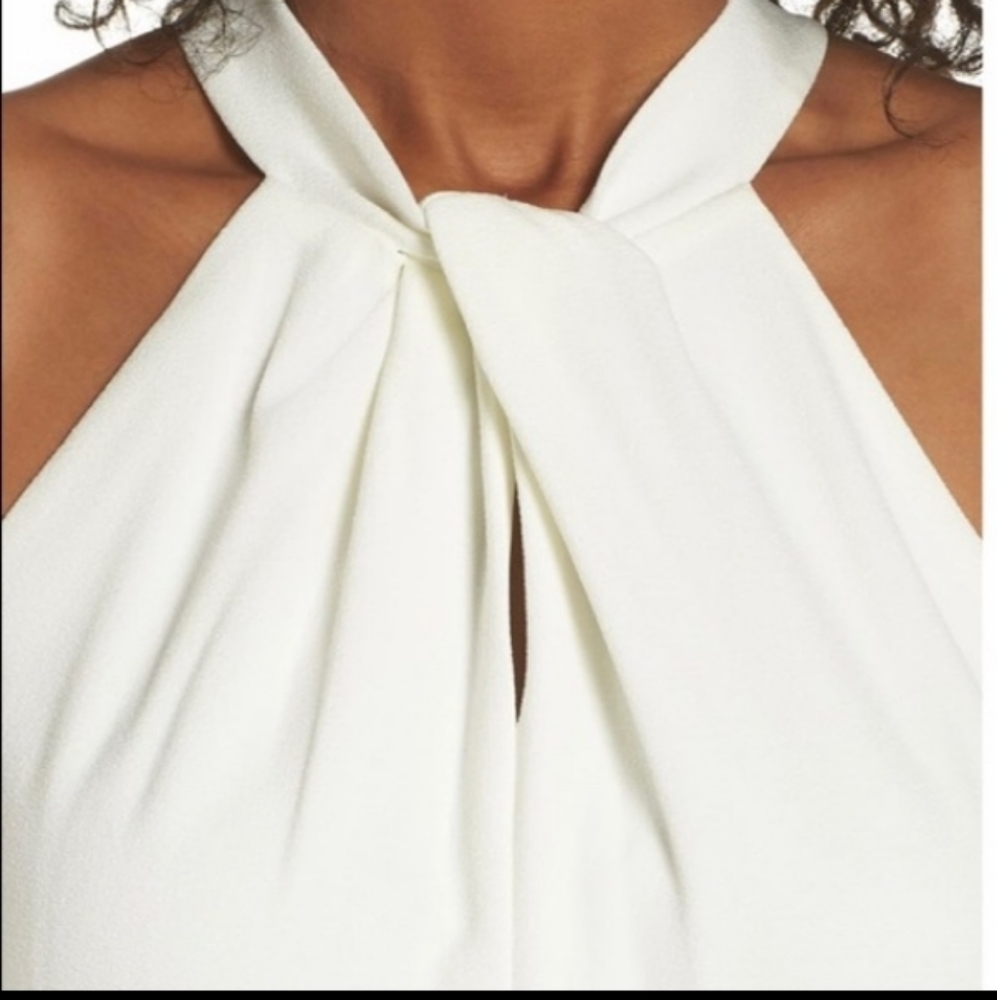 Julia Jordan Ivory Twist Neck Halter Jumpsuit - Picture 2 of 6